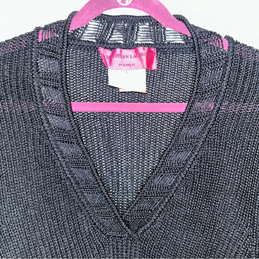 Christian LaCroix Women’s Crochet Black Dress Size Large